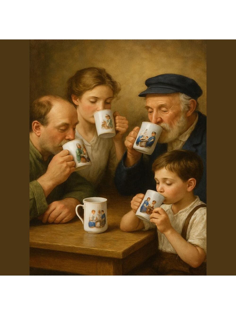 Set of 3, Official Norman Rockwell Collectible Mug with 24K Trim Vintage